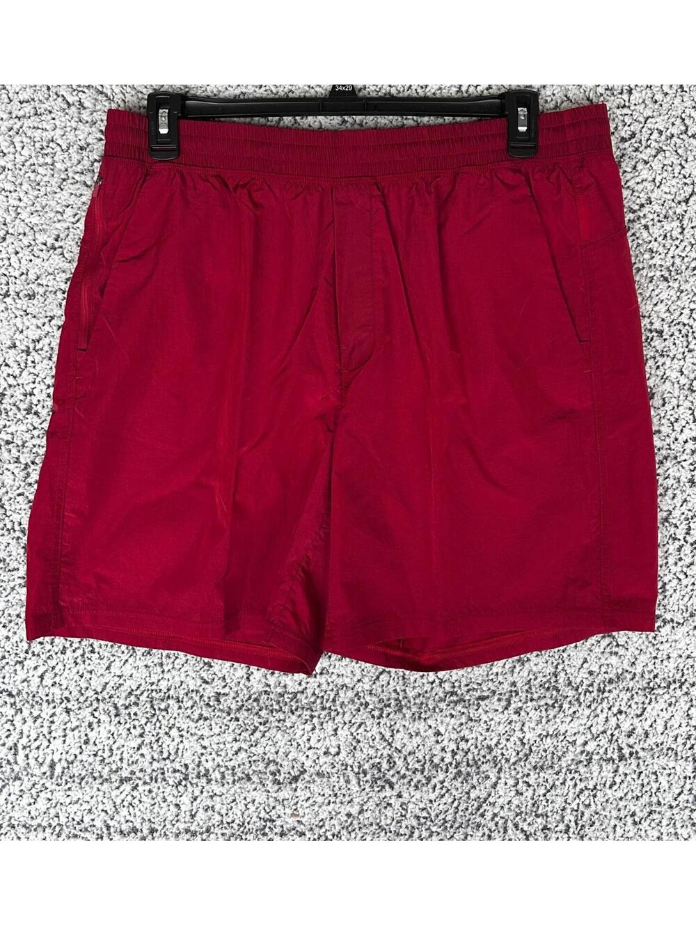 VRST Mens All-In Unlined Shorts XL 7” Cranberry Red Water Repellent NWT